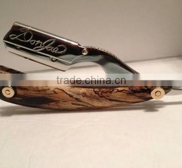 Matted Straight Razor With White Line Design Swing Lock Cutthroat Razor photo-2