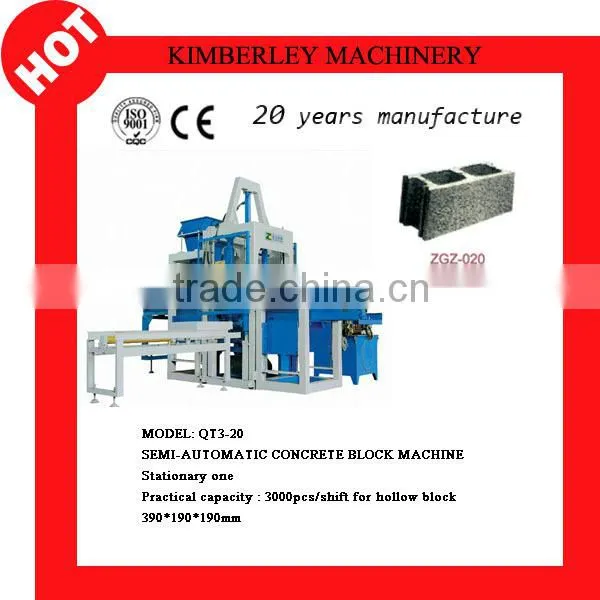 Hot Sale Economy QT3-20 Semi-automatic Cement Block Machine
