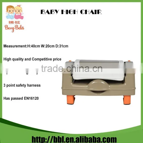 High Quality Quick Folding Portable Light Weight 35Lbs Loading Plastic Khaki Baby Booster Baby Chair photo-3