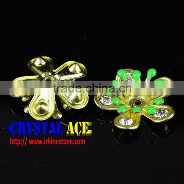 Green Decorative Metal Flowers Small Flowers for Crafts photo-2