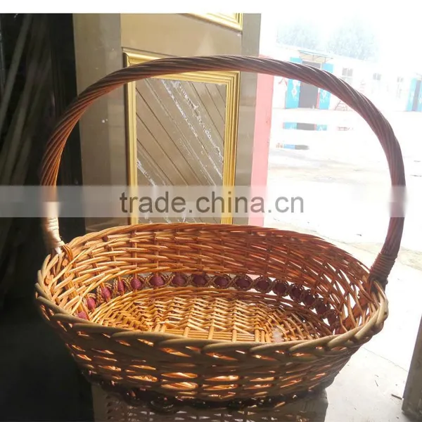 2013 Wholesale Oval Willow & Paper Basket With Handle
