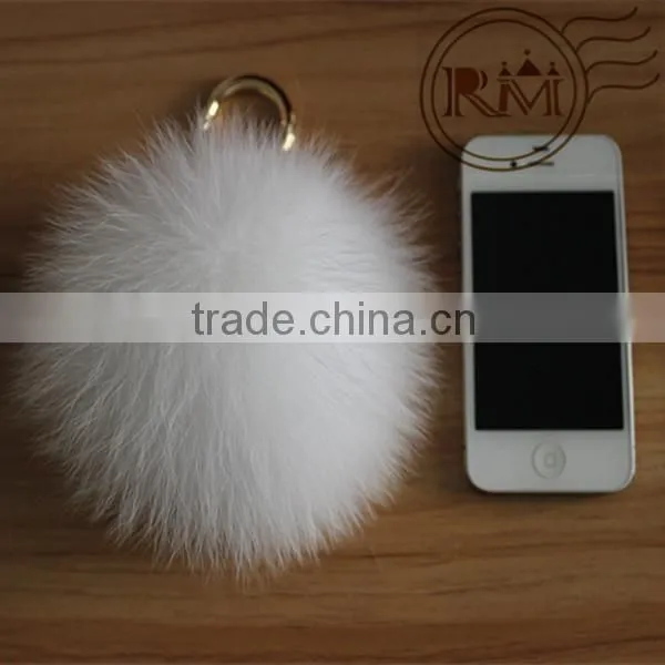 Factory Wholesale 14cm Fox Fur Pom Pom Ball for Cellphone photo-4