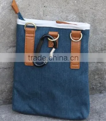 Leisure High-quality Denim Fancy Back Pouch Multi-pockets Waist Bag With Adjustable Strap photo-3