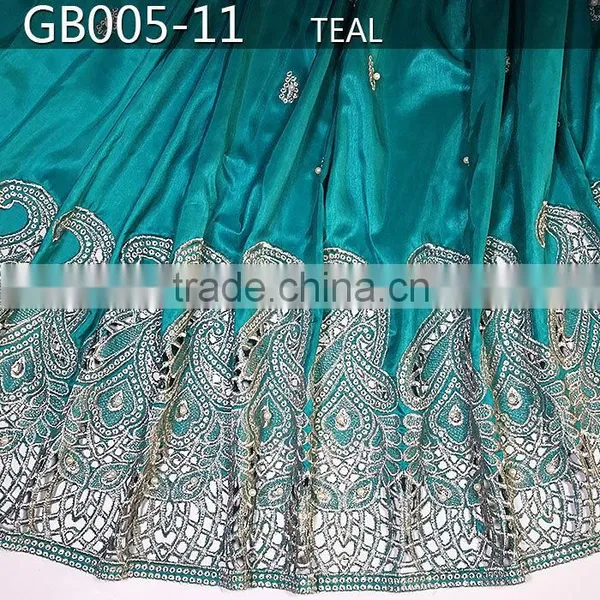 Hot Selling Beaded African George Wrapper Lace Fabrics, Fashion Raw Silk George GB005-11 photo-2