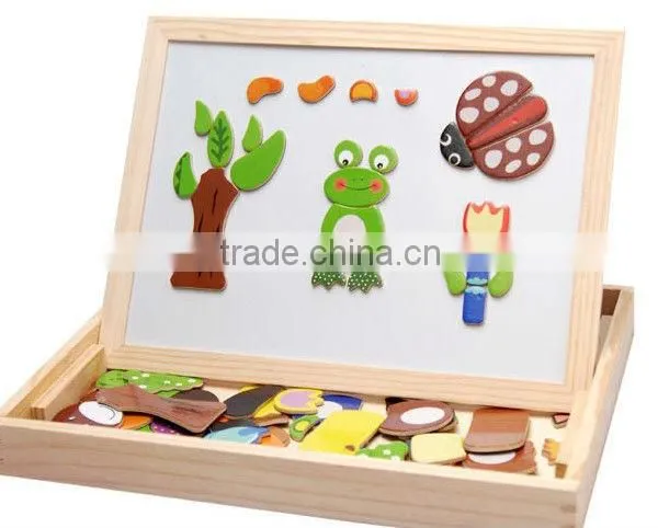 Wooden Magnetic Animal Puzzle Drawing Board