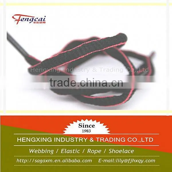 7mm black polyester black oval shoelace