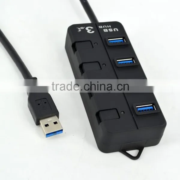 4-Port USB 3.0 Hub With Individual Power Switches and Blue Light LEDs photo-3