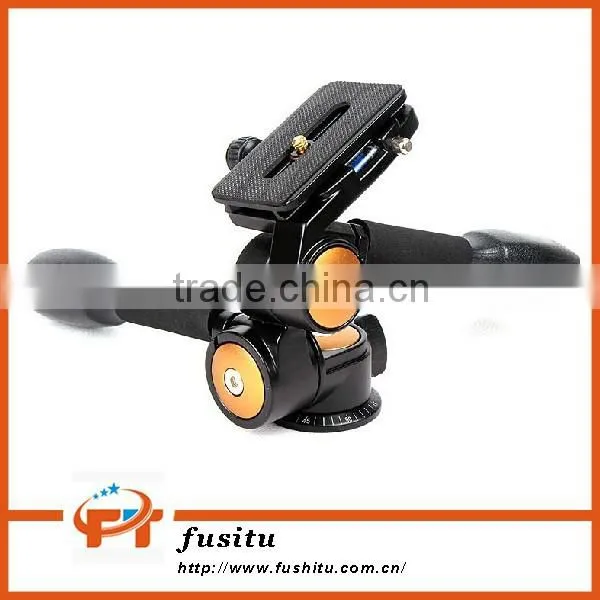 Aluminum Q80 3D Damping Tripod Head PTZ With Quick Release Plate photo-5