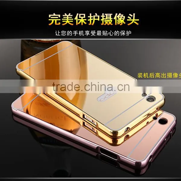 Wholesale Mirror Metal Aluminum Bumper Back Case Cover Cell Phone Case Wholesale Magnetic Phone Case For OPPO A33 photo-4