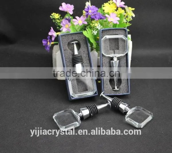 Factory Directly Sale Best Quality Square Cube Crystal Wine Stopper for Wedding Gift photo-4