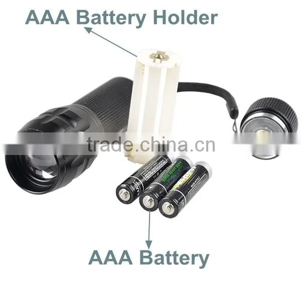 3W XPE Zoomable Ultra Bright Rechargeable Aluminium LED Torch Light Police Flashlight photo-5