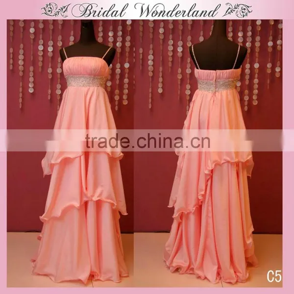 Simple Beaded Belt Dress Prom