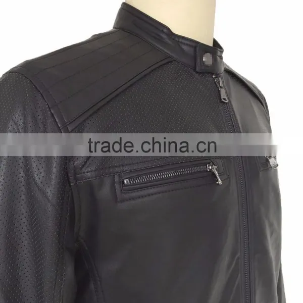 2016 New Fashion Cheap Bulk Men PU Leather Jackets Wholesale China Supplier photo-3