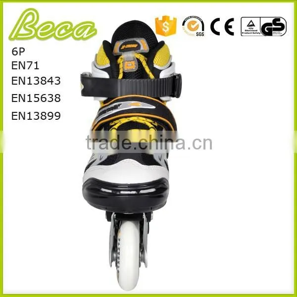 Wholesale Adjustable Yellow Black High Rebound 4 Wheels Kids Roller Skate photo-4