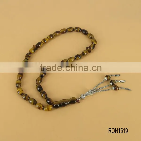 Black Agate Gemstone 66 Pcs 8mm Islamic Misbaha Tesbih Tasbih Prayer Beads photo-6