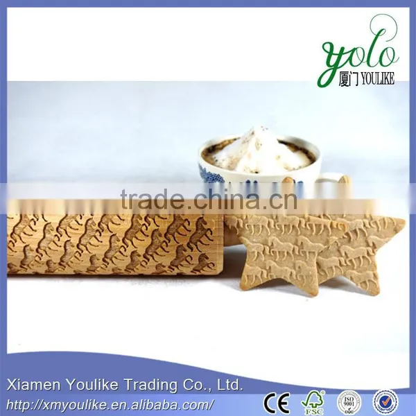 Eco-friendly Bamboo Rolling Pin With Engraved Horse Pattern photo-3