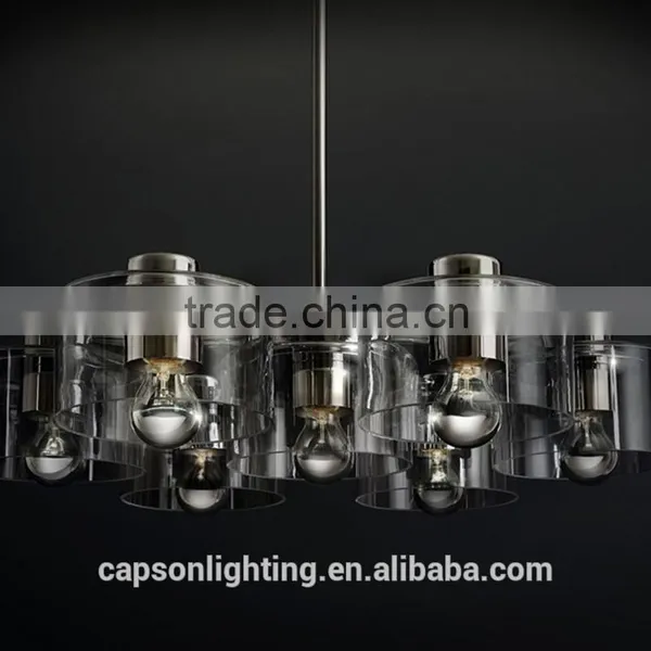 Modern Desingn Glass Shade Indoor Ceiling Lamp With Chandelier photo-3