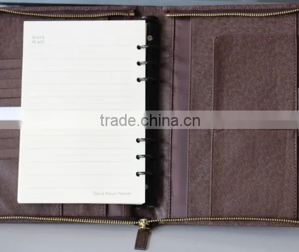 Custom Handmade pu Leather Portfolio With Zipper photo-3