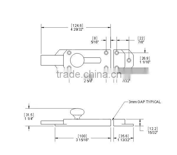 Hager Surface Bolt photo-2