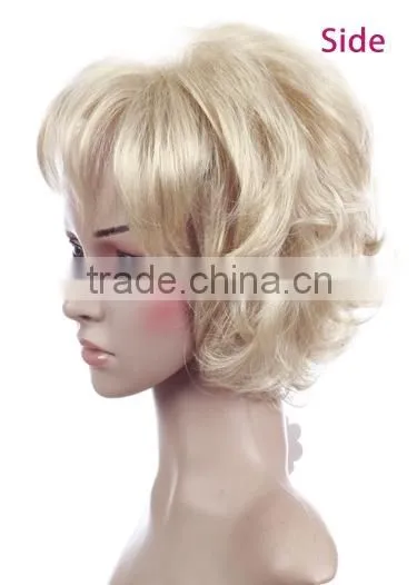 European and American Design Monofilament Fashion Hair Synthetic Short Blonde Hair Wig photo-3