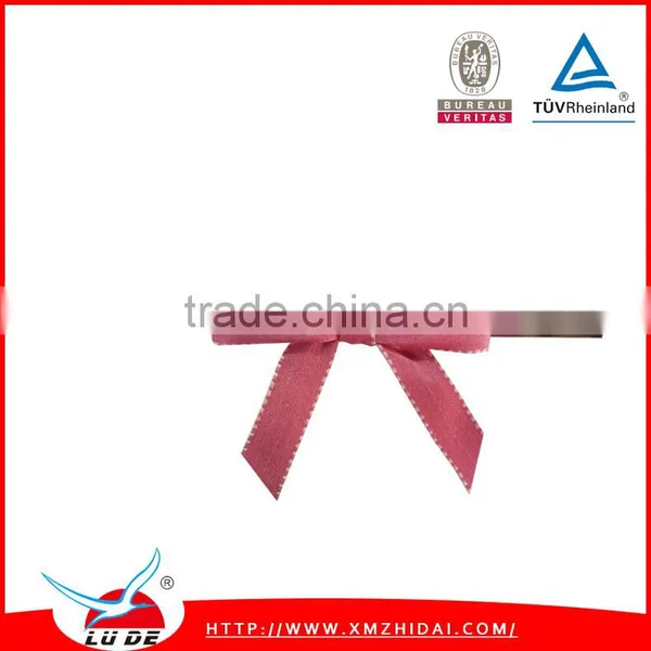 High-end Flat Satin Ribbon Bow With Wire Twist Tie For Decoration photo-2