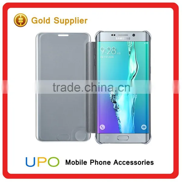 [UPO] Top Selling Clear View Translucent Flip Electroplating Mirror PC Smart Phone Case for Samsung Galaxy S7 Edge Case photo-4