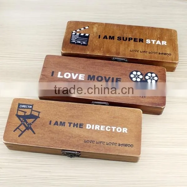 Retro Design Wooden Pencil Case Wooden Pen Box Wooden Pencil Box
