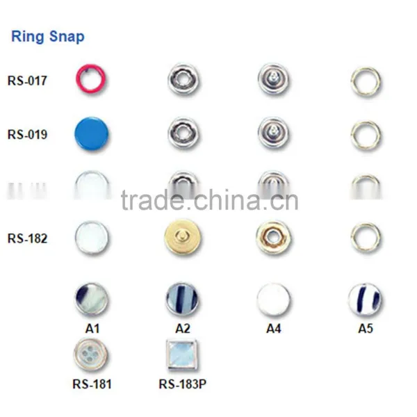 Metal Brass and Iron Ring Snap, Prong Snap, Shirt Button, 4 Part Snap Button