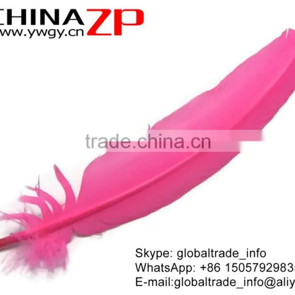 CHINAZP Crafts Factory Cheap Dyed Bulk Hot Pink Solid Color Turkey Feather for Sale photo-3