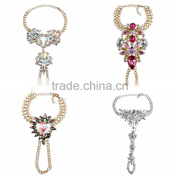 Crystal Foot Hand Chain Jewelry Barefoot Sandals Anklet With Toe Ring photo-6
