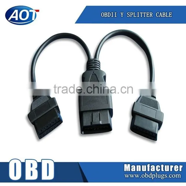 16 Pin Male to Dual Female OBDII Splitter Extension Cable N Factory Promotin Price photo-2