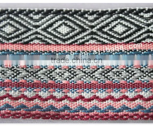 Newest Design 4cm Width Yarn Dyed Ethnic Polyester Bias Tape Wholesale photo-3