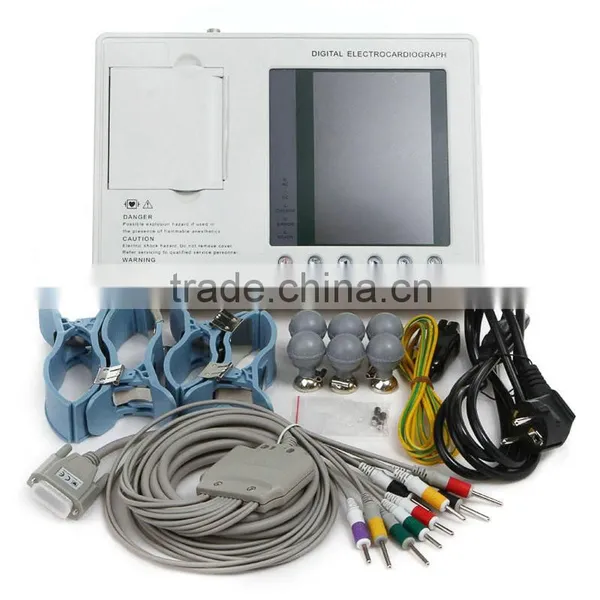 2016 CE Hospital Clinic Medical Device Use 7-inch Color Three-channel Electrocardiograph ECG Machine EKG Machine Portable photo-6