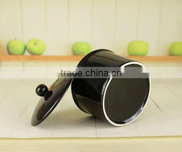 Factory Wholesale New Ideas Novelty Black Ceramic Casserole Stew Pot With Lid photo-5