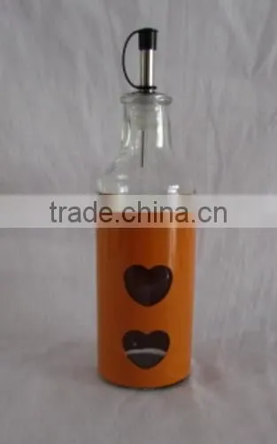 Colored Metal Coated Top Quality Oil Glass Bottle With Dispenser photo-5