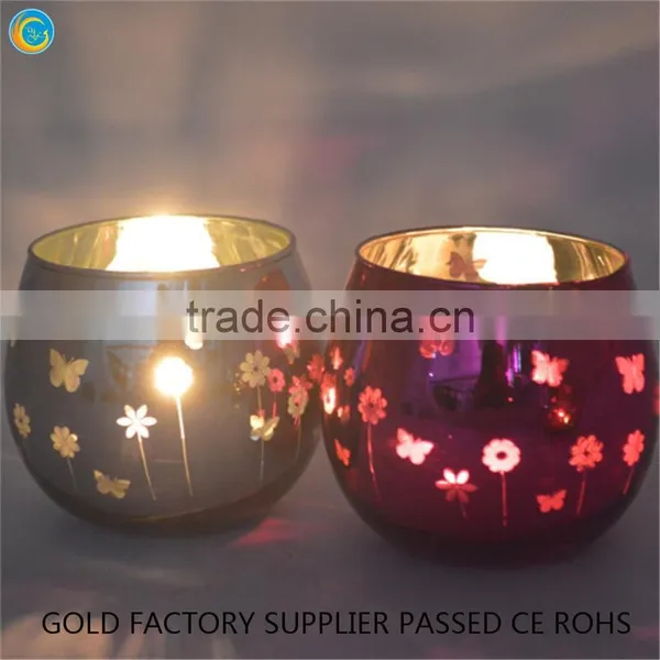 Gold Pillar Candle Holders Candle Glass Jars photo-4