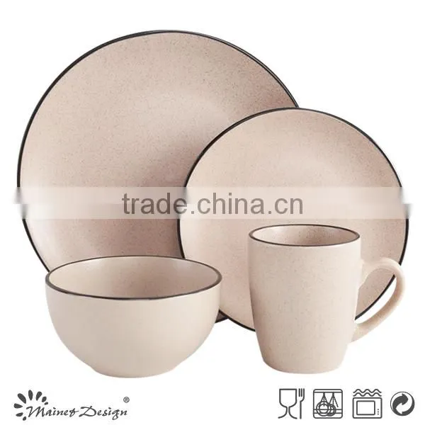 Ceramic Matt Glaze Sesame Dot Solid Color Breakfast Dinnerware Set photo-4