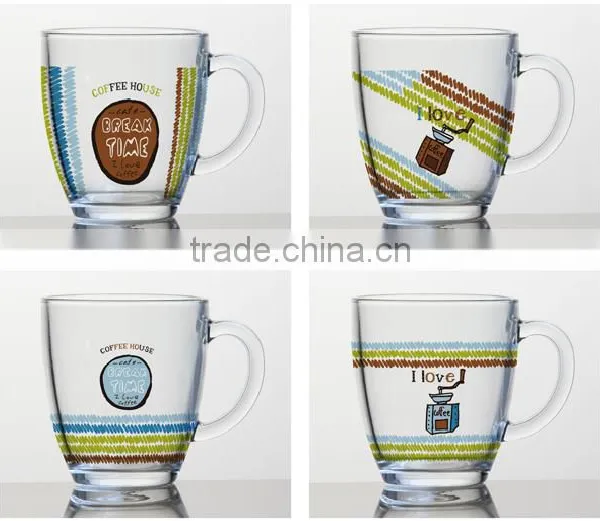 6oz 8oz 10oz 12oz Caffe Latte Espresso Cappuccino Color Printing Glass Coffee Mug photo-2