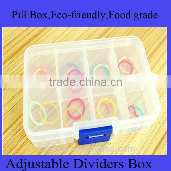 10cm Adjustable Clearly Crafts Storage Stock Case Pill Box 8 Compartments