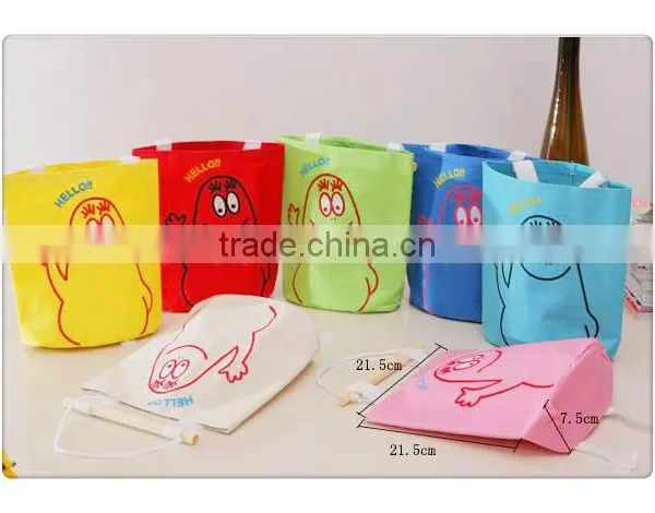 Japanese-style Home Colorful Oxford Cloth Storage Bag With Natural Wood Stick ,sundries Hanging Bag Cute Storage Bag photo-4