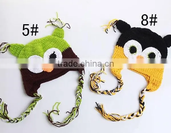 2015 Kids Owl Animal Hat Winter Crochet Hats Handmade Cartoon Knitted Hat photo-2