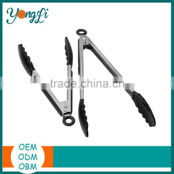 Tongs With Lock Grip Serving Stainless Steel for Beaker Scissor/Cake/Salad/BBQ Meat Tongs photo-3