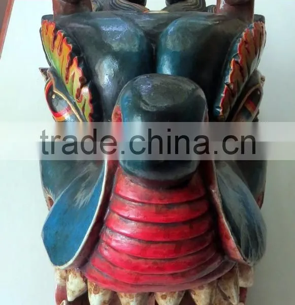 Dragon Mask Wall Hanging Decor Handmade in Nepal photo-3