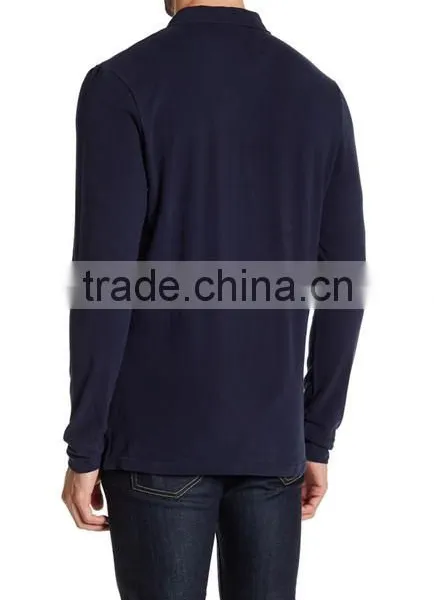 Mens Long Sleeve Polo Tee Shirts With Pocket Cheap Wholesale Plain Black T-shirts Tshirts photo-3