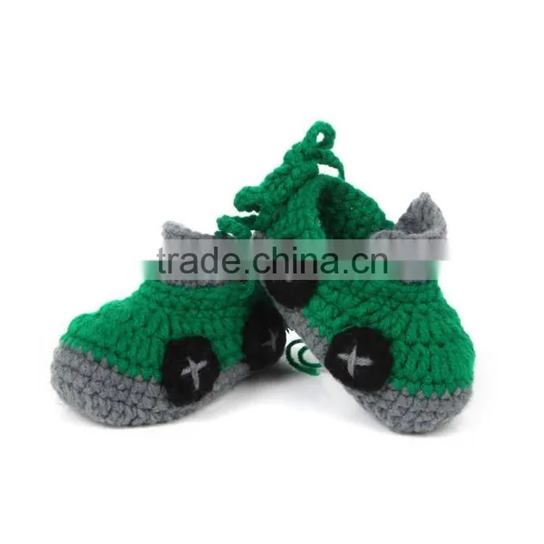 Cartoon Cars Style Handmade Crochet Baby Boy Shoes photo-4
