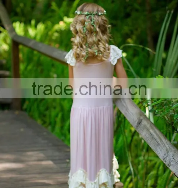 Flower Girl Dress Vintage Boho Dress Junior Twirling Bridesmaid Dress photo-4
