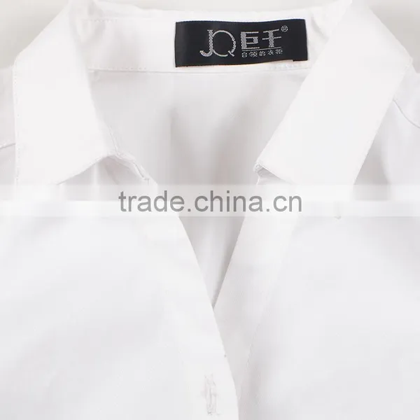 2017 New Design Ladies Office Wear White V-neck Collar Blouse for Women photo-4