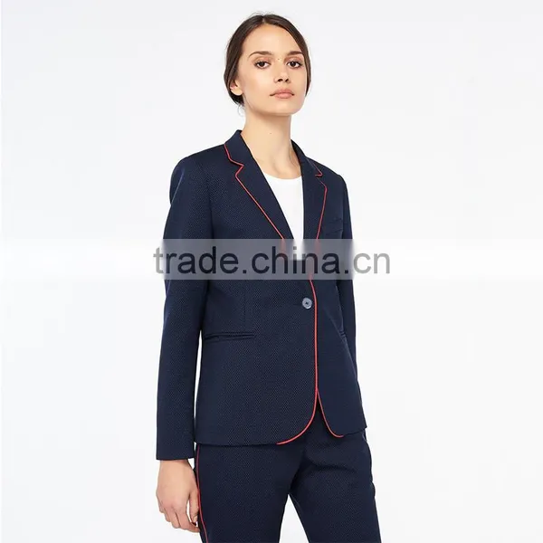 New Fashion Italian Collars Edging Trim Button Fasten Dot Print Jackets Womens photo-4