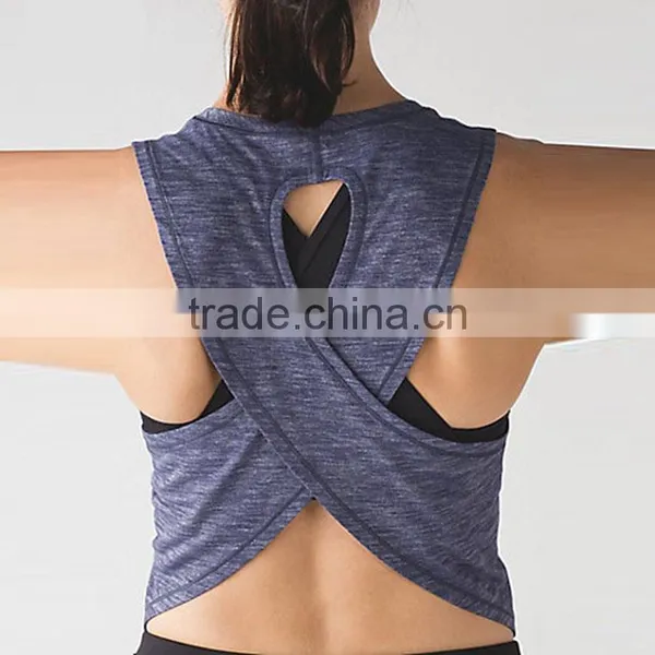 Factory Wholesale Hot Sale Racerback Singlets Gym Vest Yoga Wear Women photo-4
