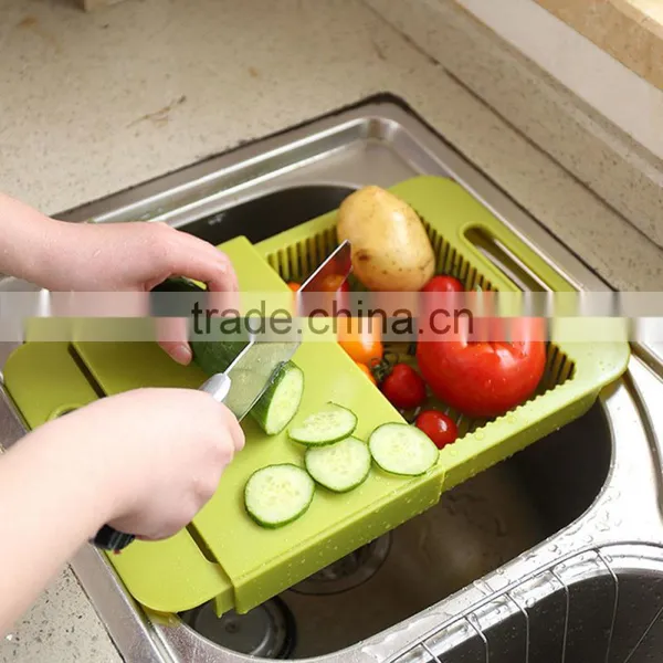 Cutting Kitchen Board With Chopping Block Draining Board Dishes To Wash Cut With The Drain Basket Creative 2 in 1 Drawer KC1110 photo-2